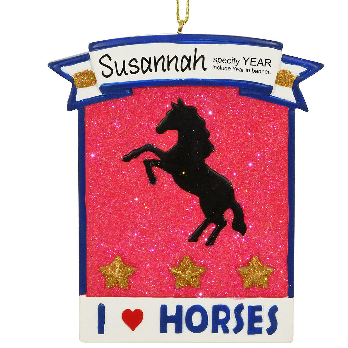 Personalized I Love Horses Pink