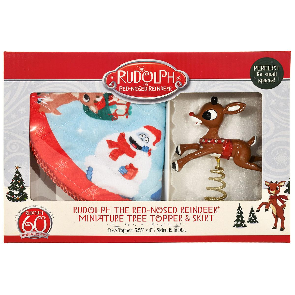 Rudolph Mini Tree Topper And Skirt