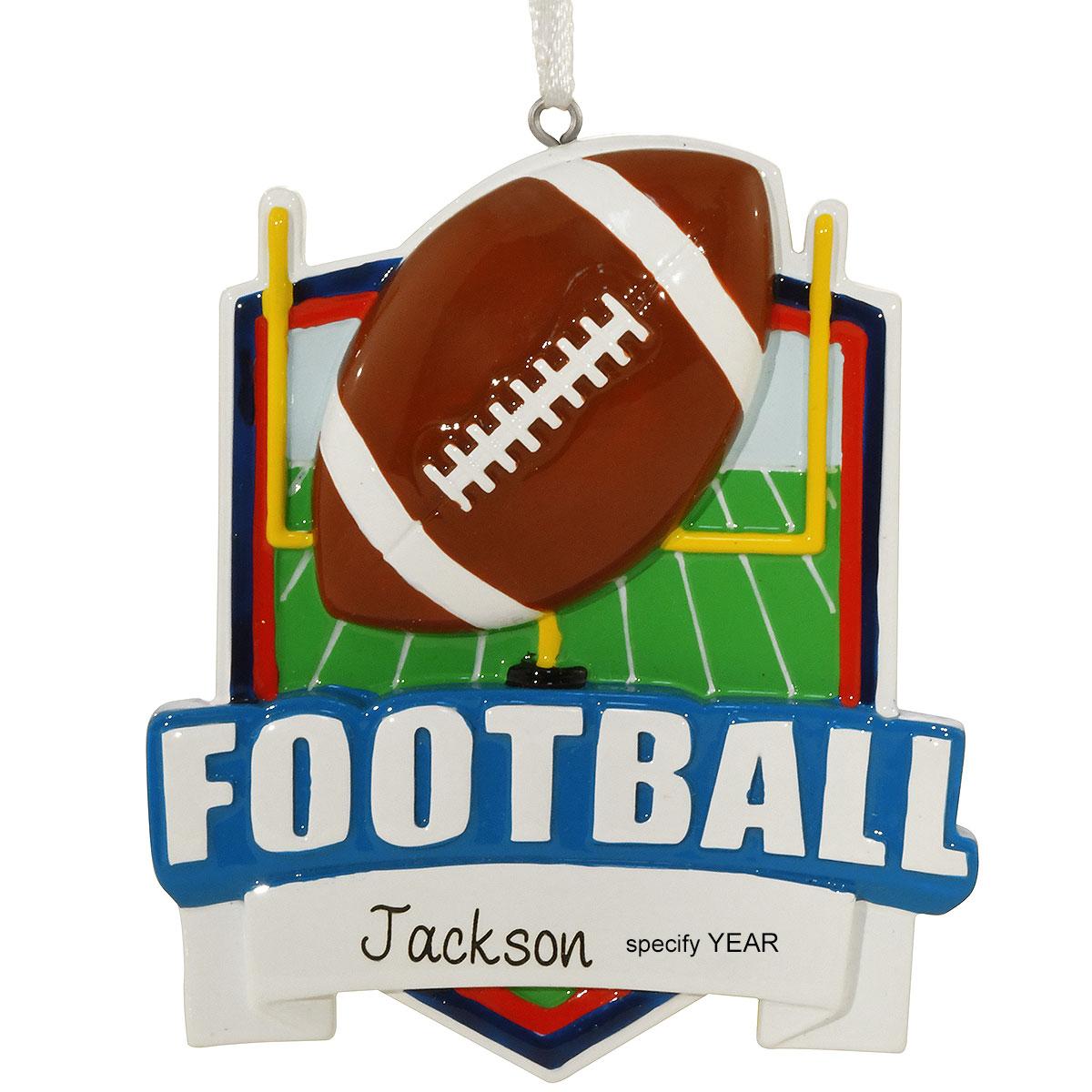 Personalized Football Shield Resin Ornament