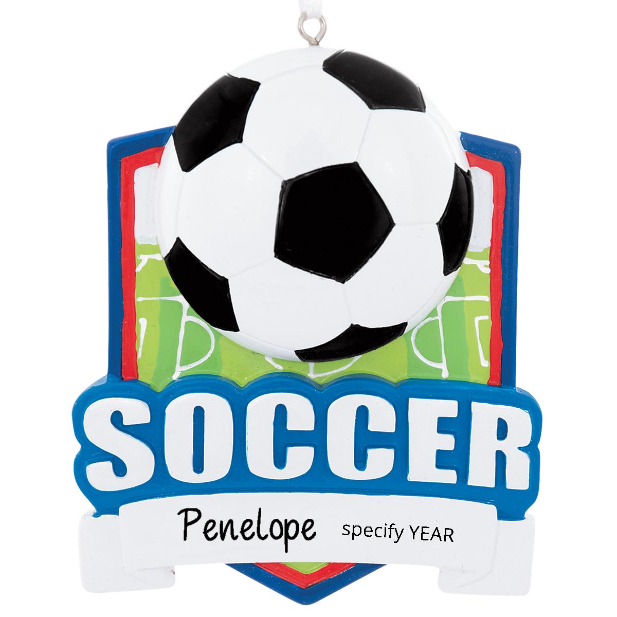 Personalized Soccer Shield Resin Ornament