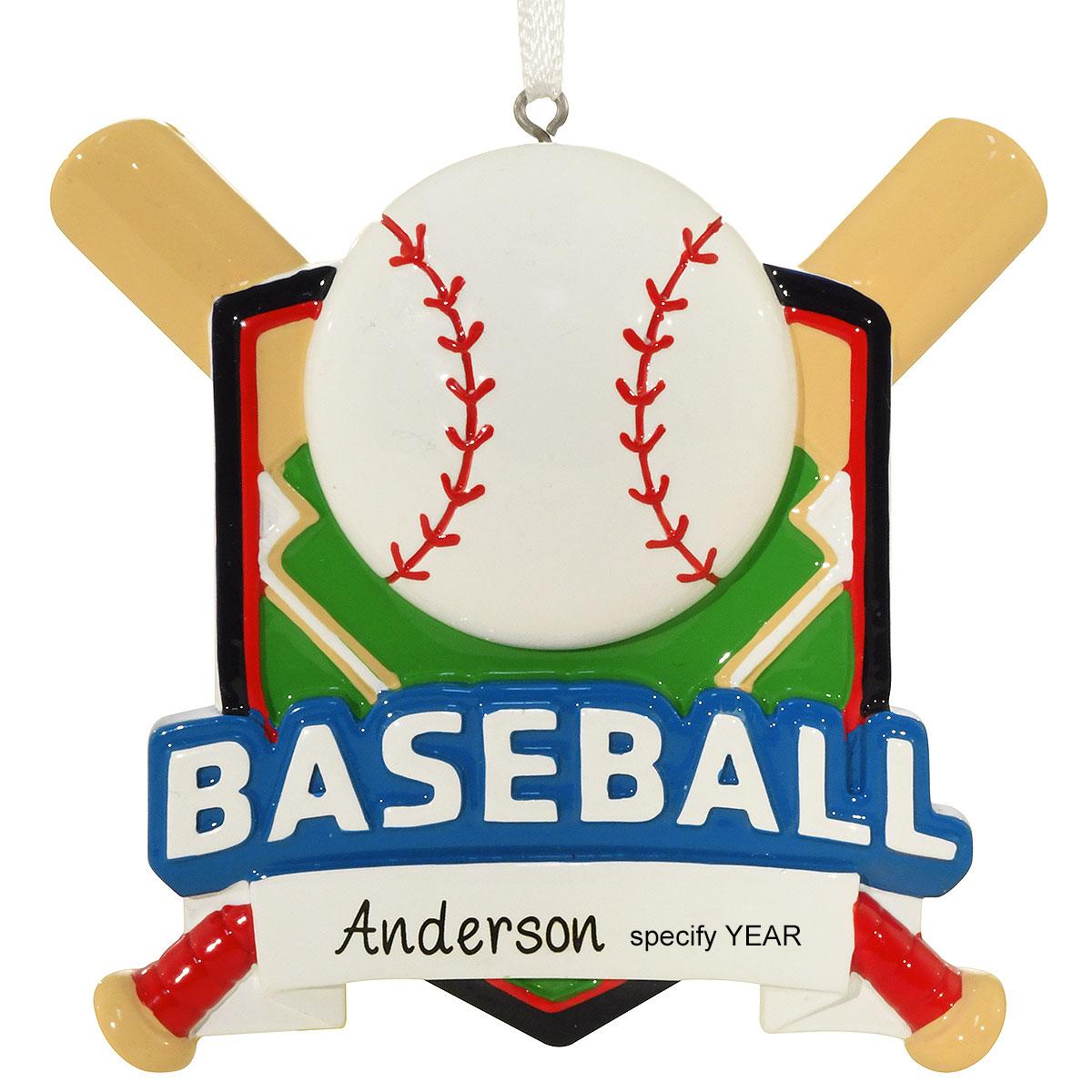 Personalized Baseball Shield Resin Ornament