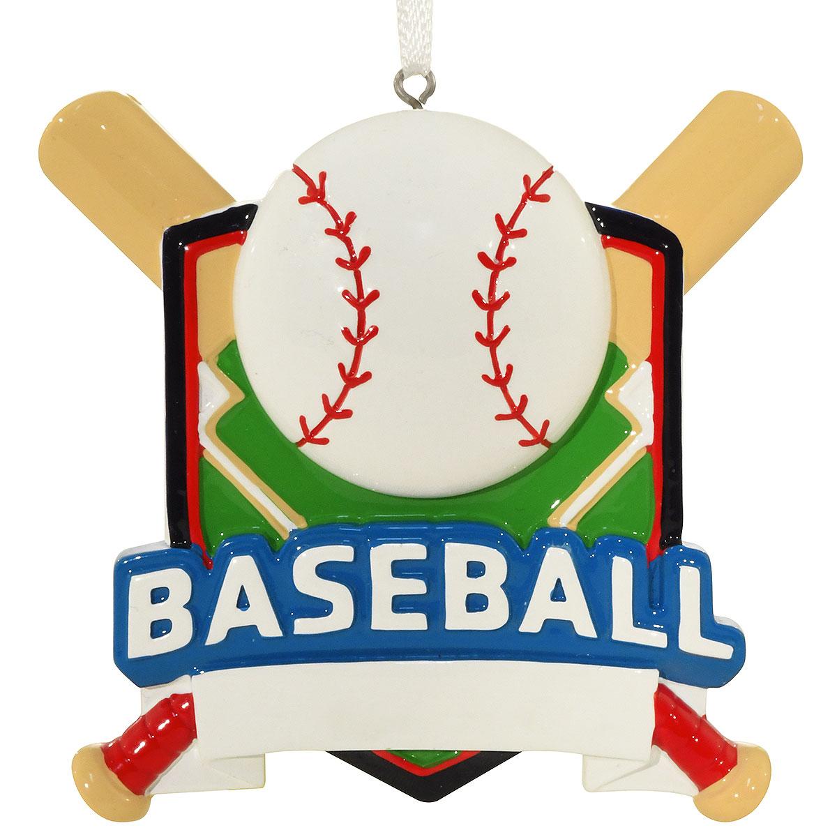 Personalized Baseball Shield Resin Ornament