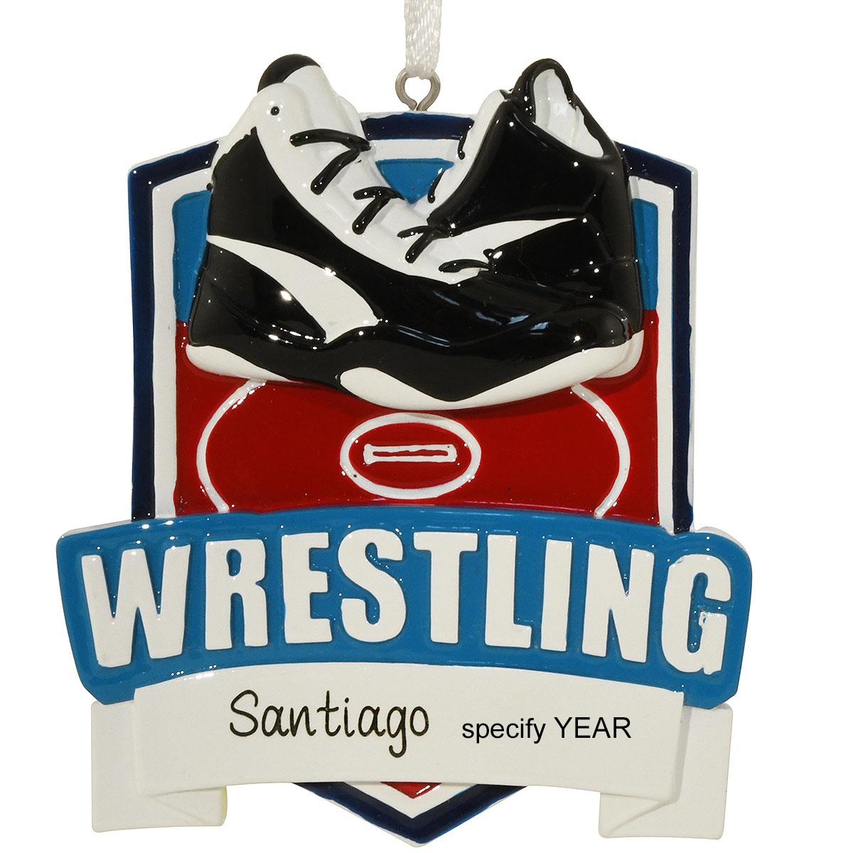 Personalized Wrestling Shield Resin Ornament