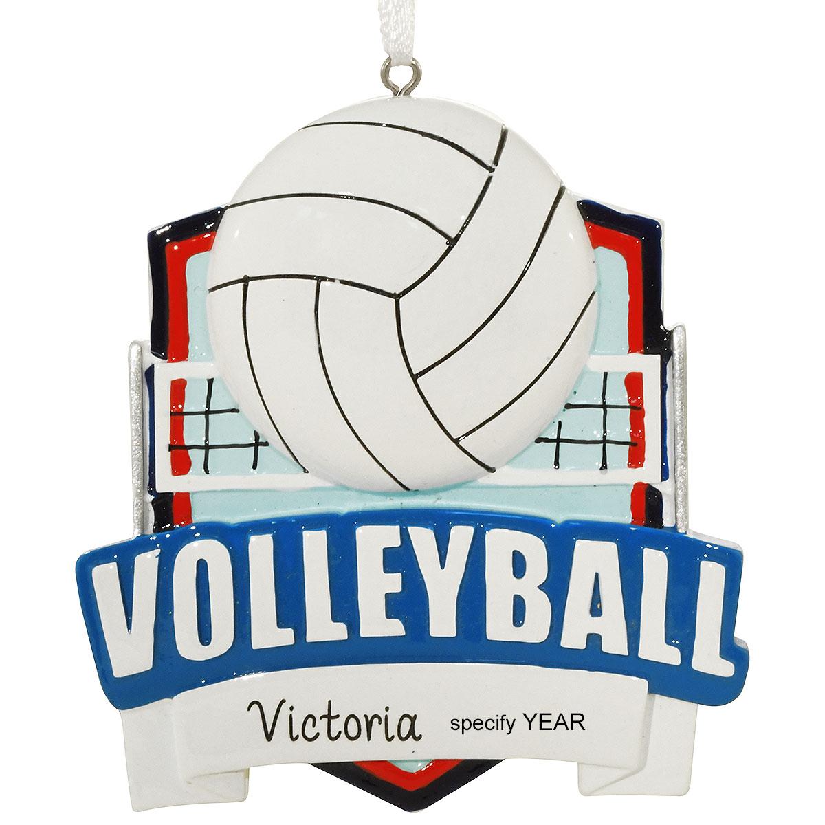 Personalized Volleyball Shield Resin Ornament