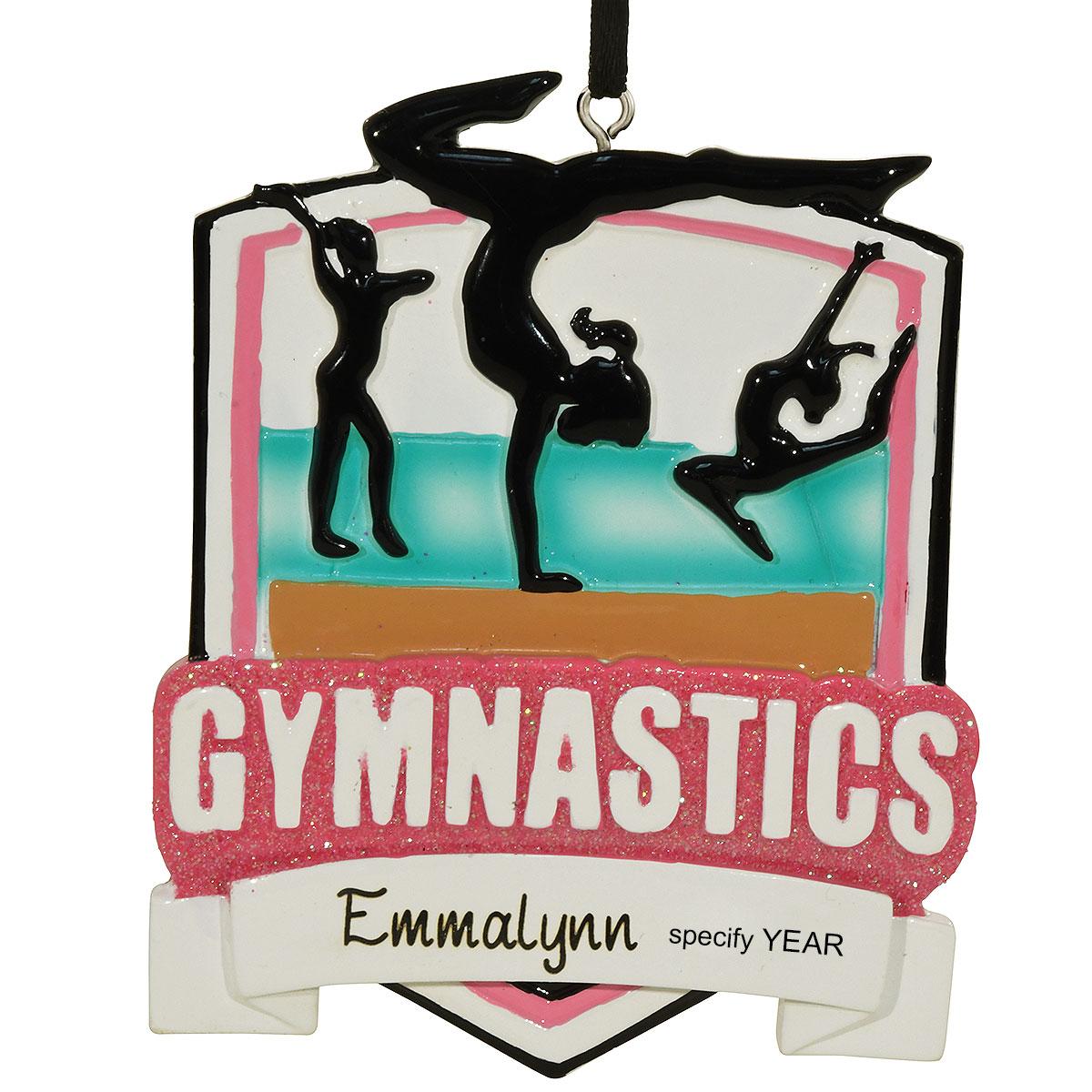 Personalized Gymnastics Shield Orn