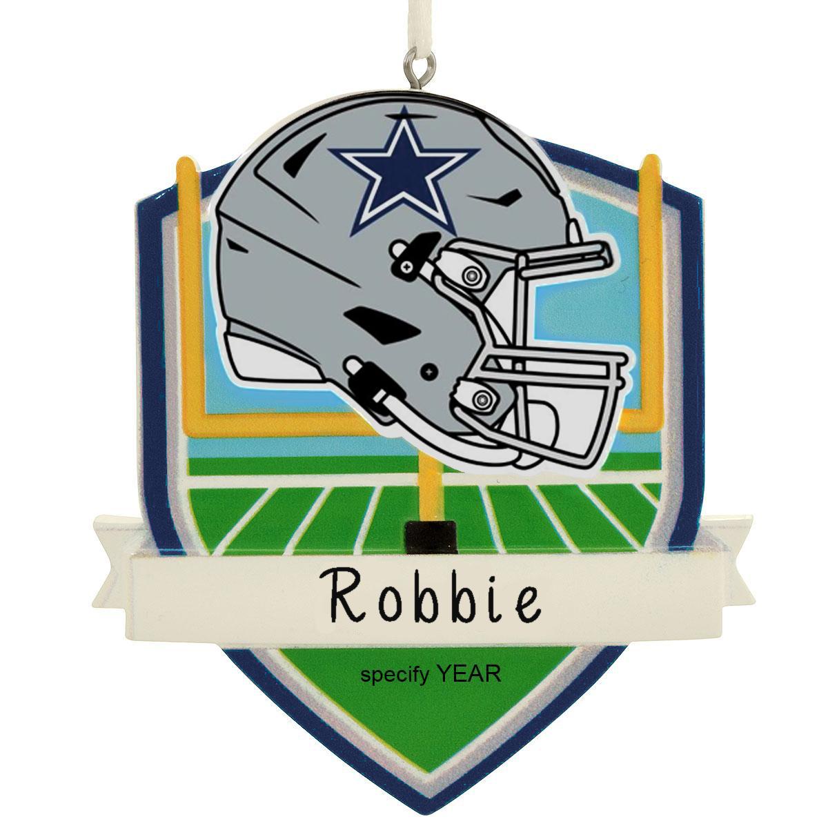 Personalized Dallas Cowboys Football Shield Resin Ornament