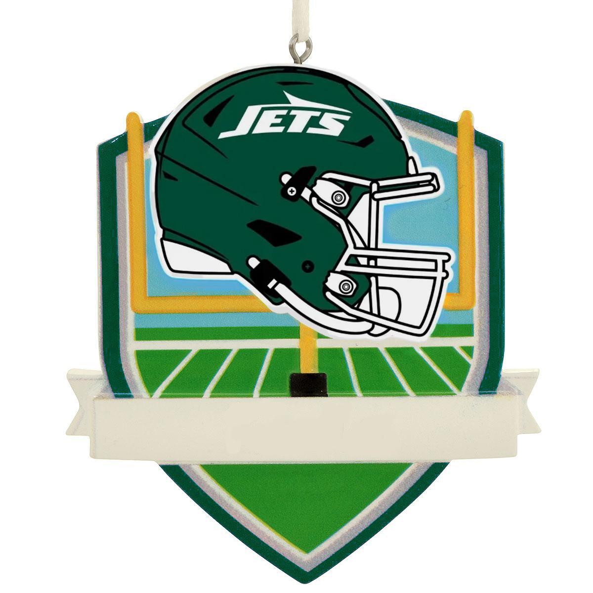 Personalized New York Jets Football Shield Resin Ornament
