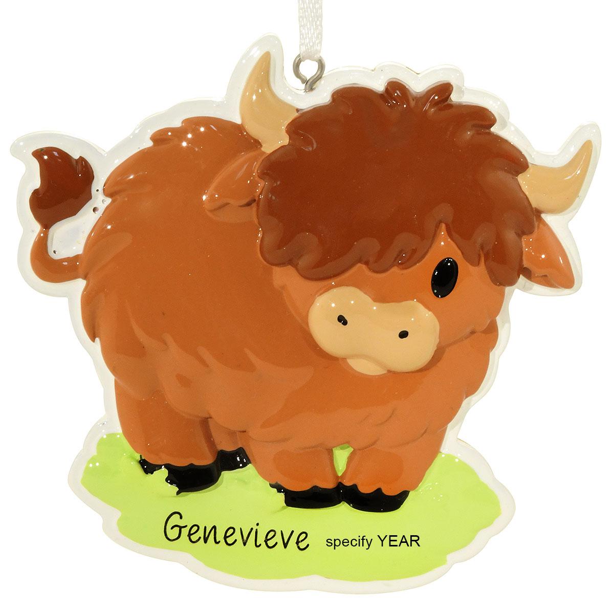Personalized Highland Cow Ornament