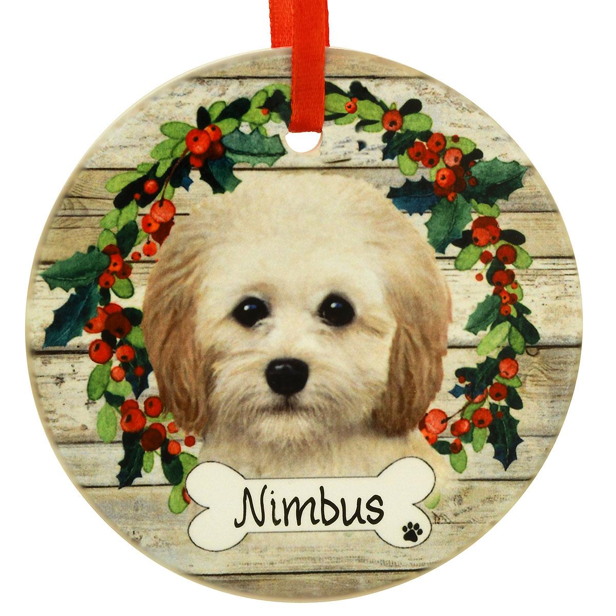 Cockapoo Ceramic Wreath Ornament