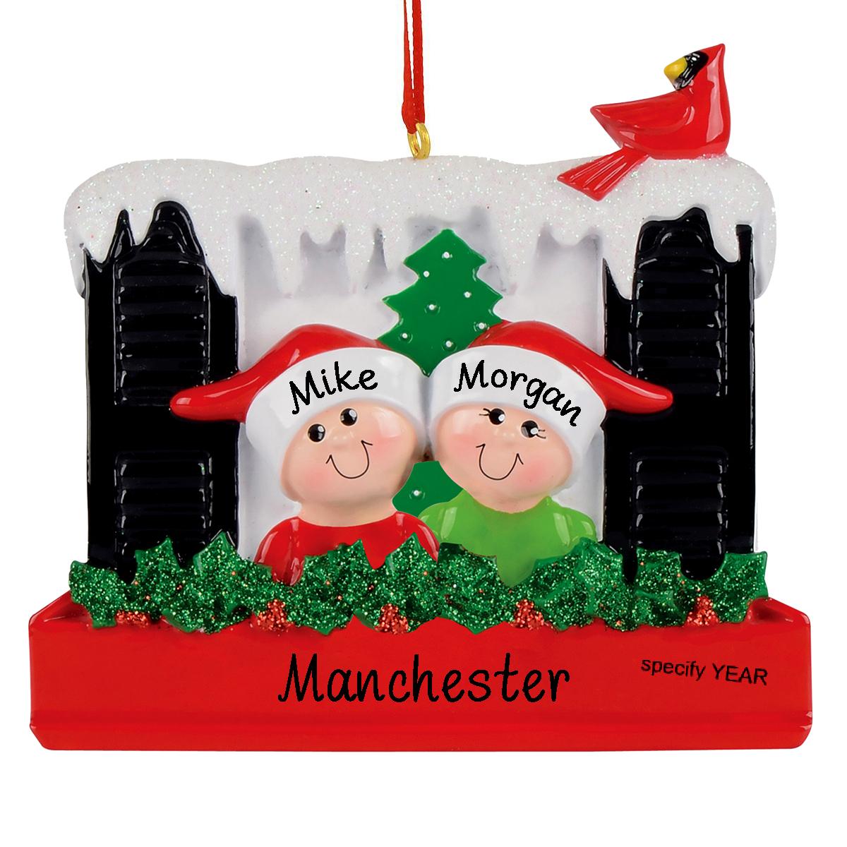 Personalized Window Family Of 2 Resin Ornament