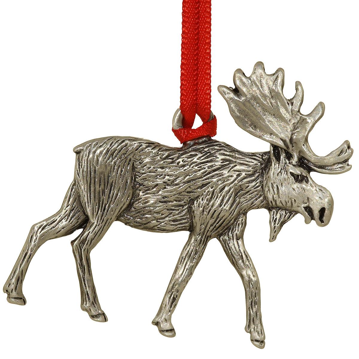Moose Realistic Pewter Ornament