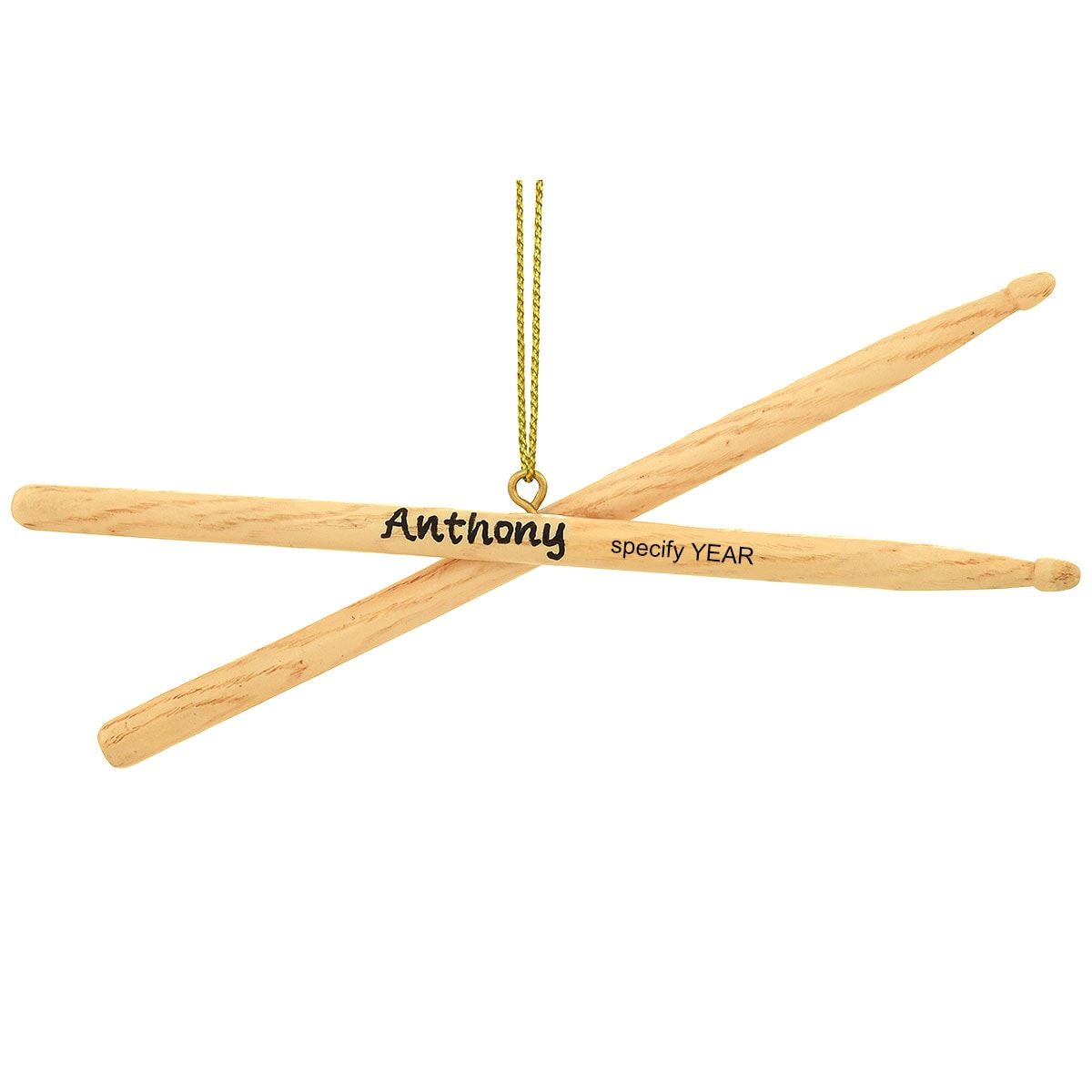 Personalized Drumsticks Ornament