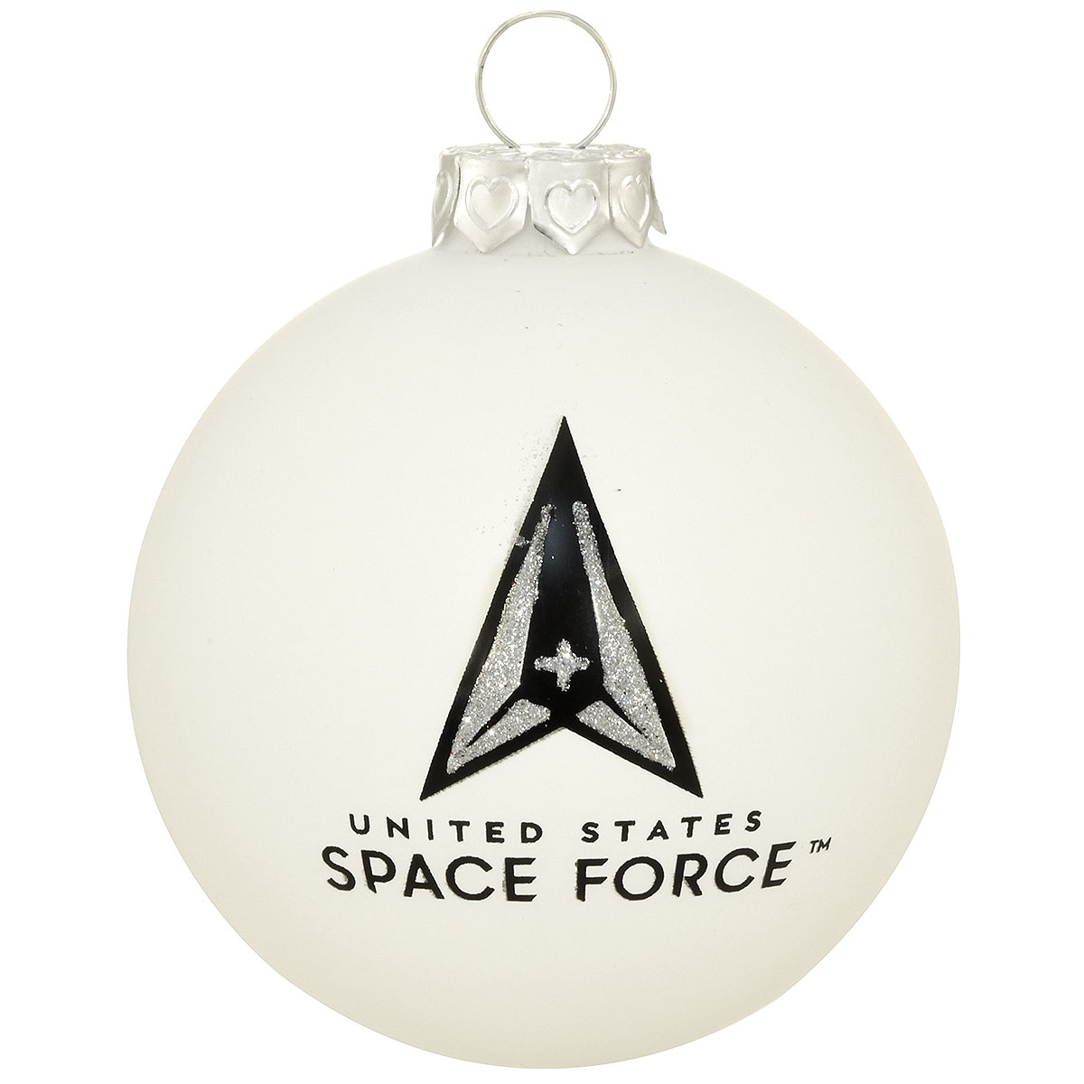 Space Force Heart Gifts Glass Orn