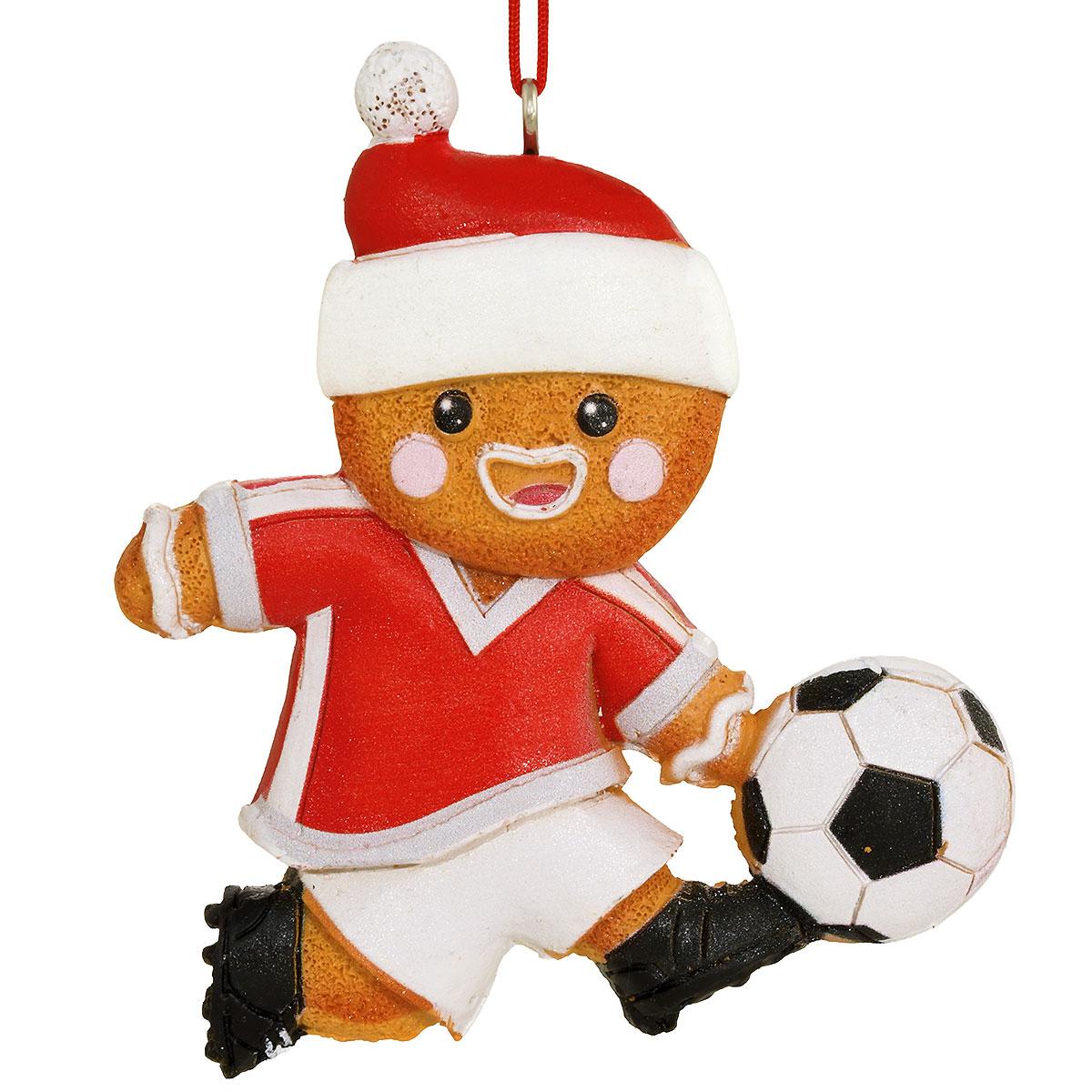 Gingerbread Soccer Player Resin Ornament