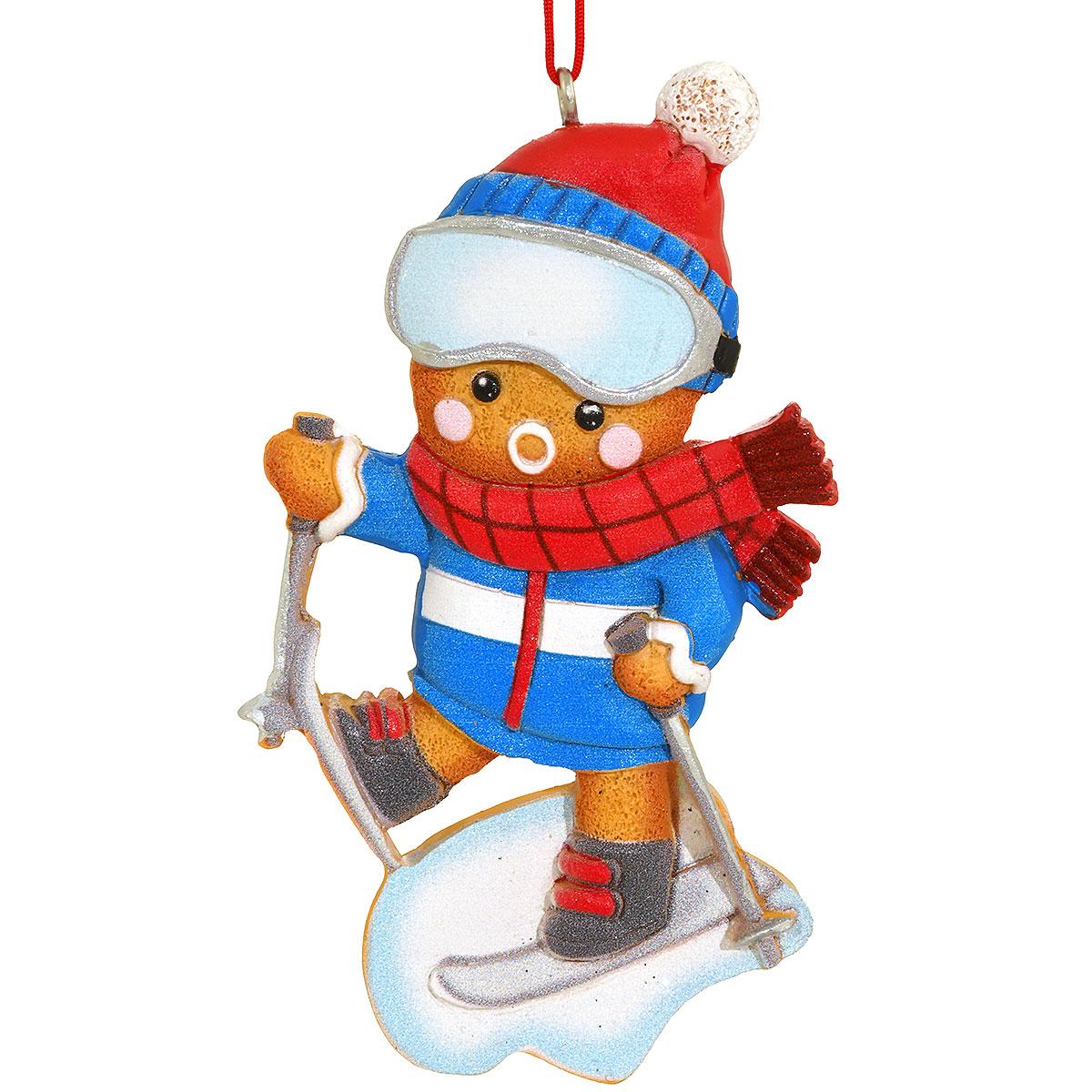 Gingerbread Skiing Resin Ornament
