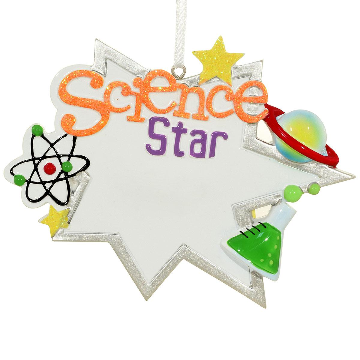 Engraved Science Star Ornament