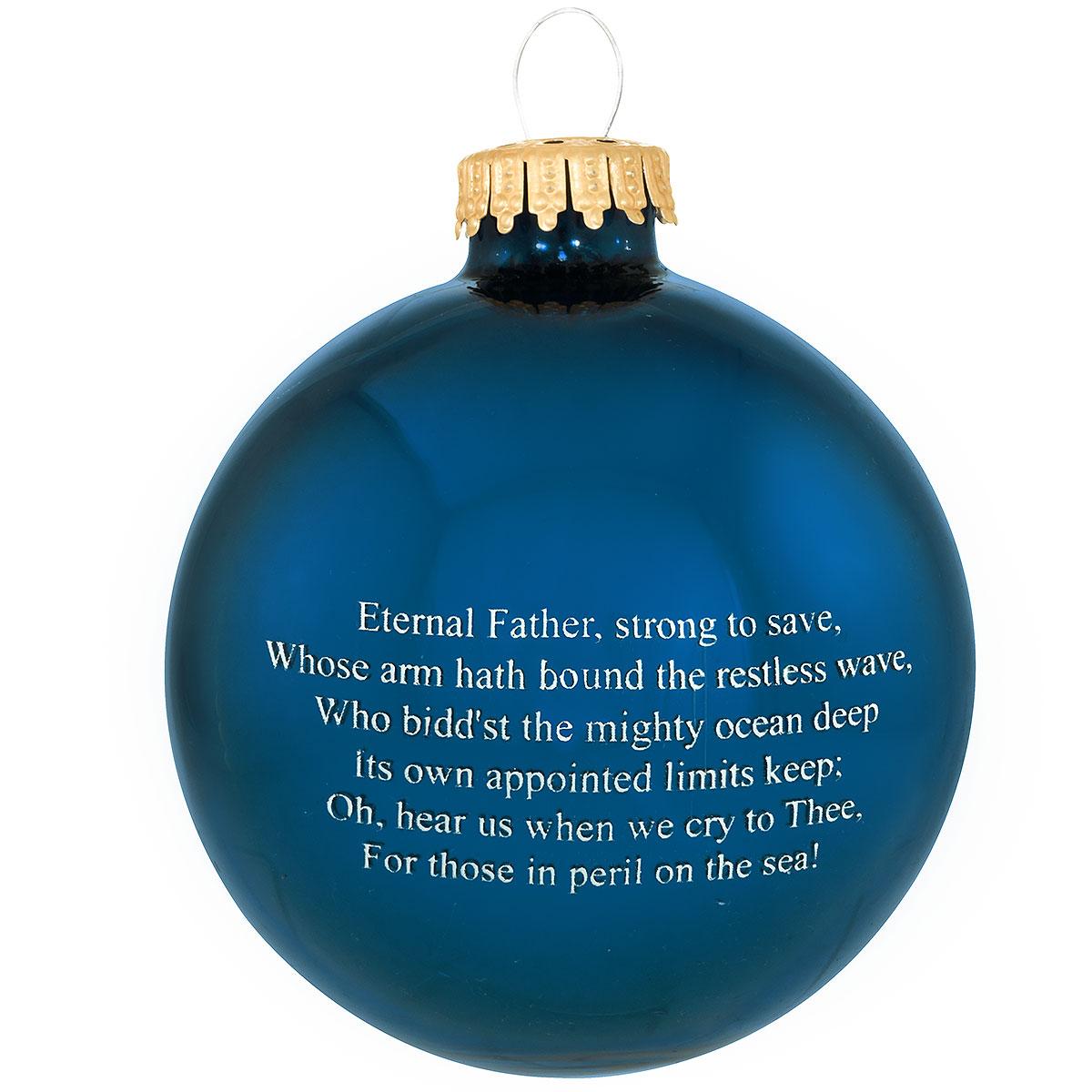 U.S. Navy Logo/Hymn Glass Ornament