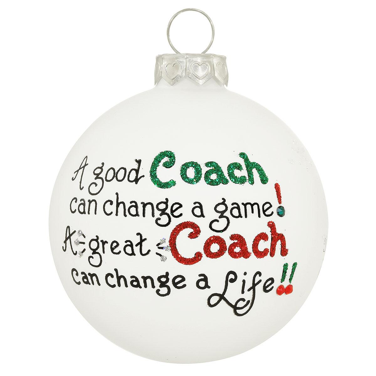 Heart Gifts Coach Glass Ornament