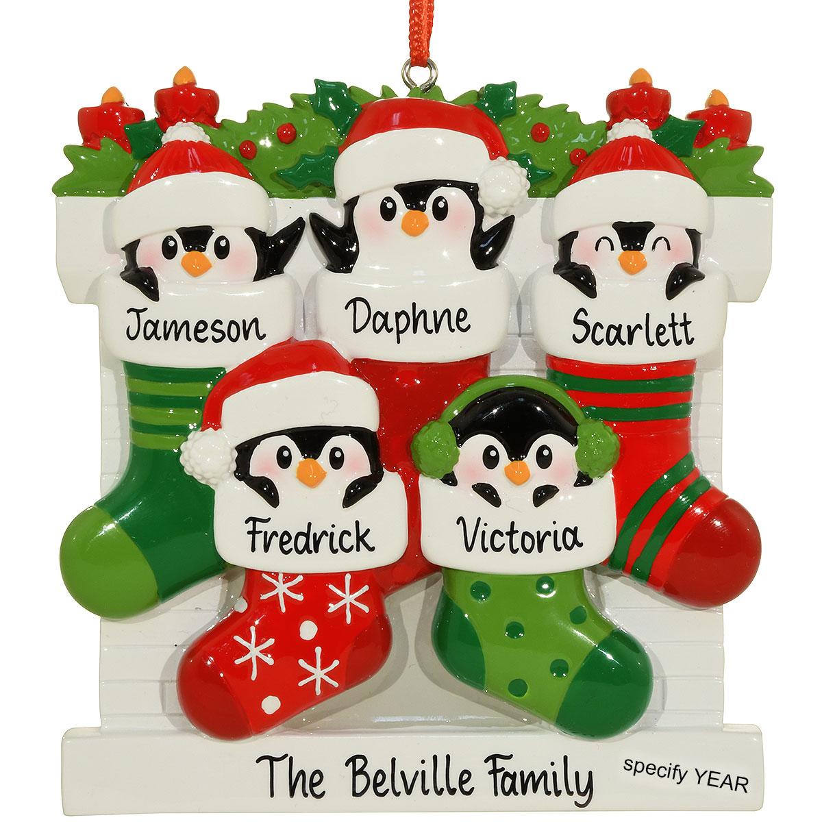 Family Of 5 Penguin Family