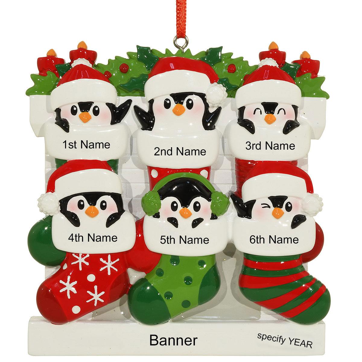 Penguin Family Of 6 Ornament