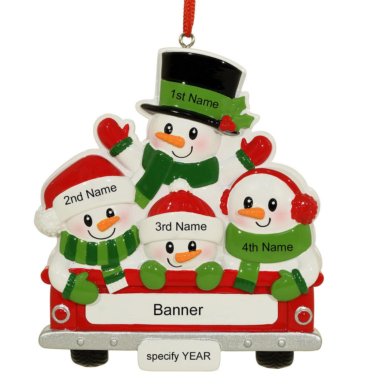 Personalized Snowman Family Of 4