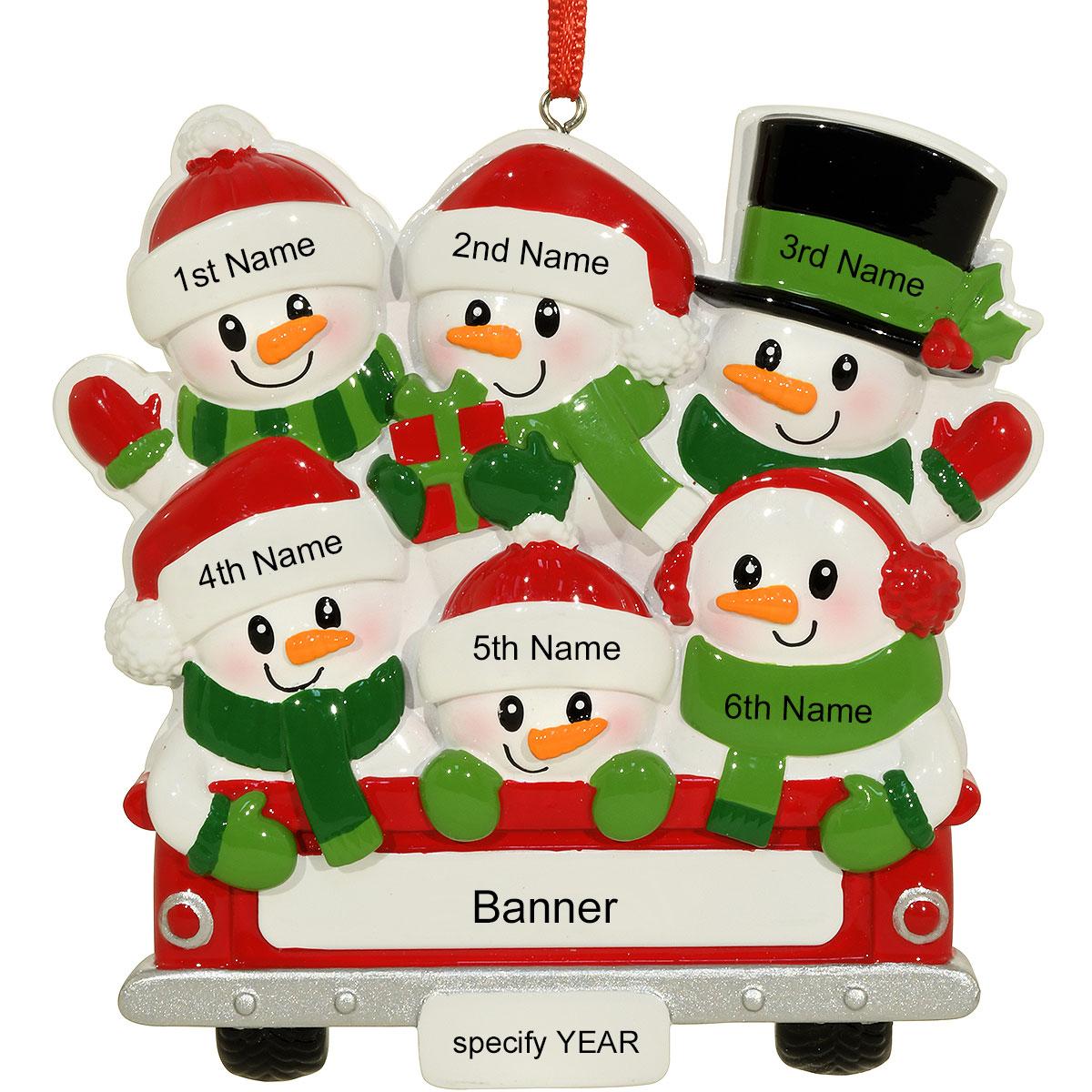 Personalized Snowman Family Of 6