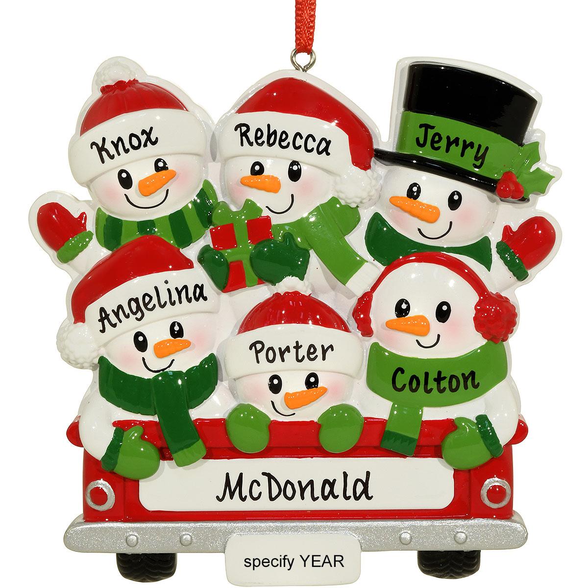 Personalized Snowman Family Of 6