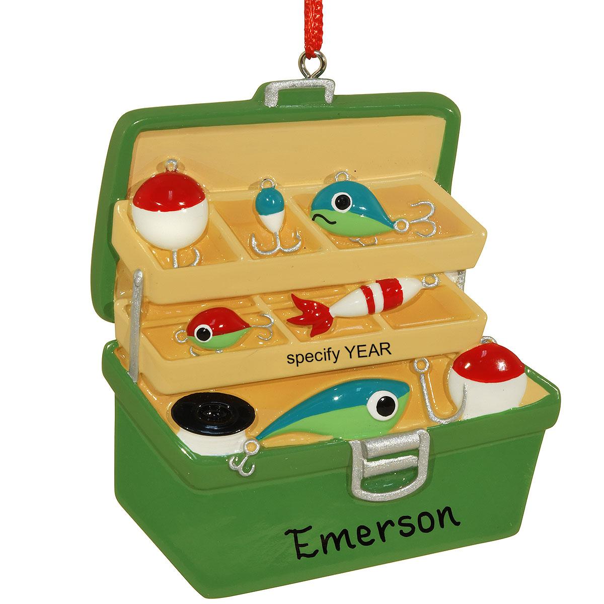Personalized Fishing Tackle Box Resin Ornament | Bronner's Personalized Fishing Tackle Box Resin Ornament | Bronner's