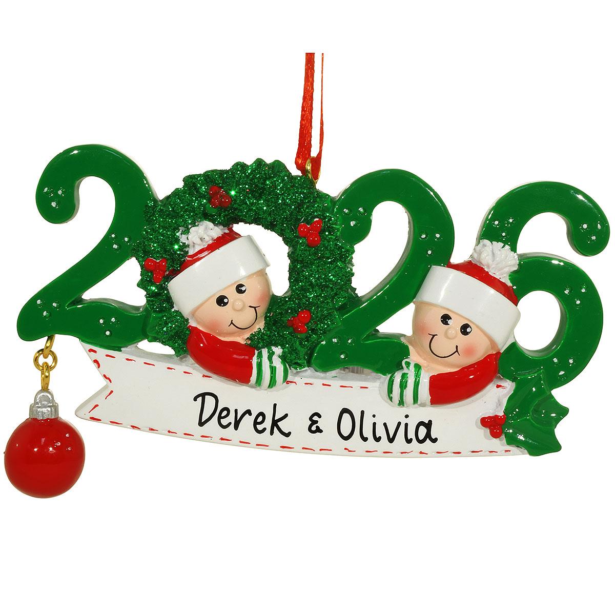 Personalized 2026 Couple In Wreath