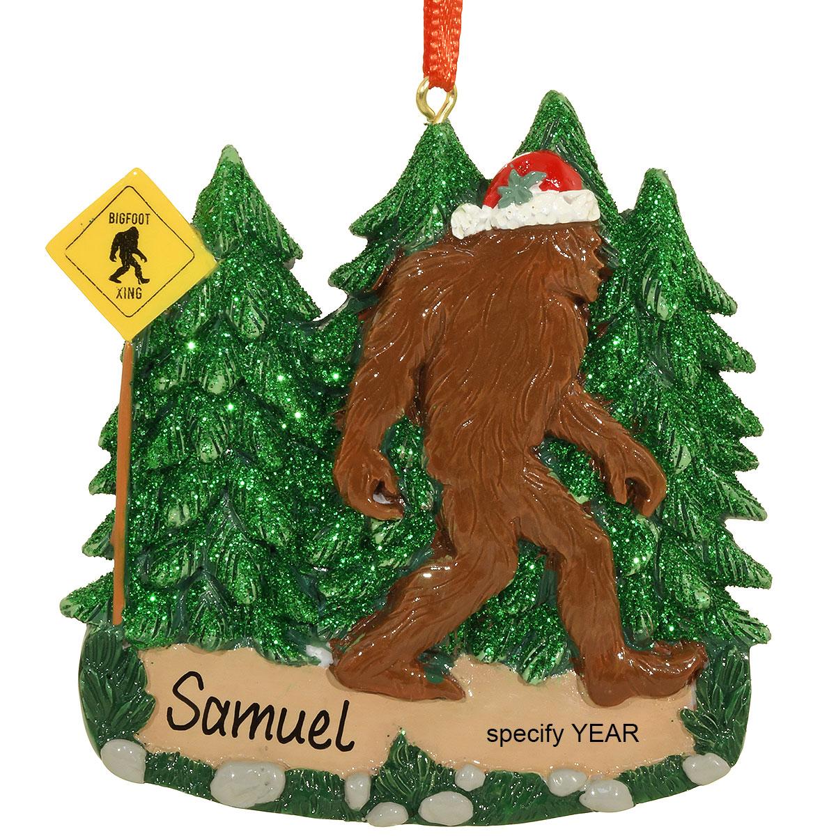 Big Foot With Santa Hat Ornament