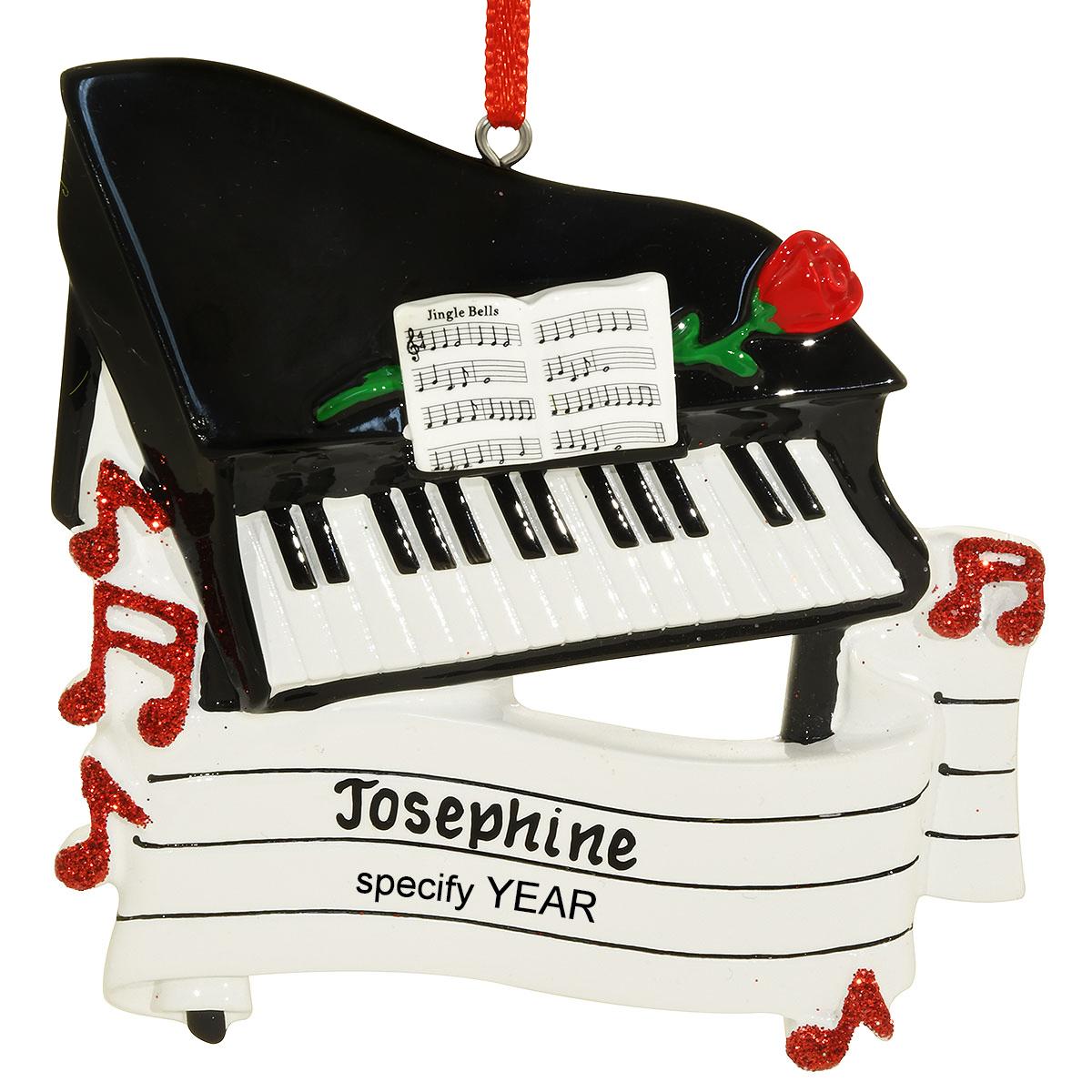 Personalized Grand Piano With Rose