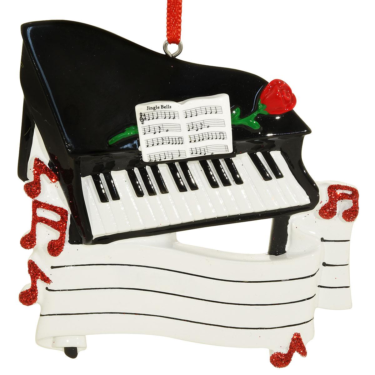Personalized Grand Piano With Rose