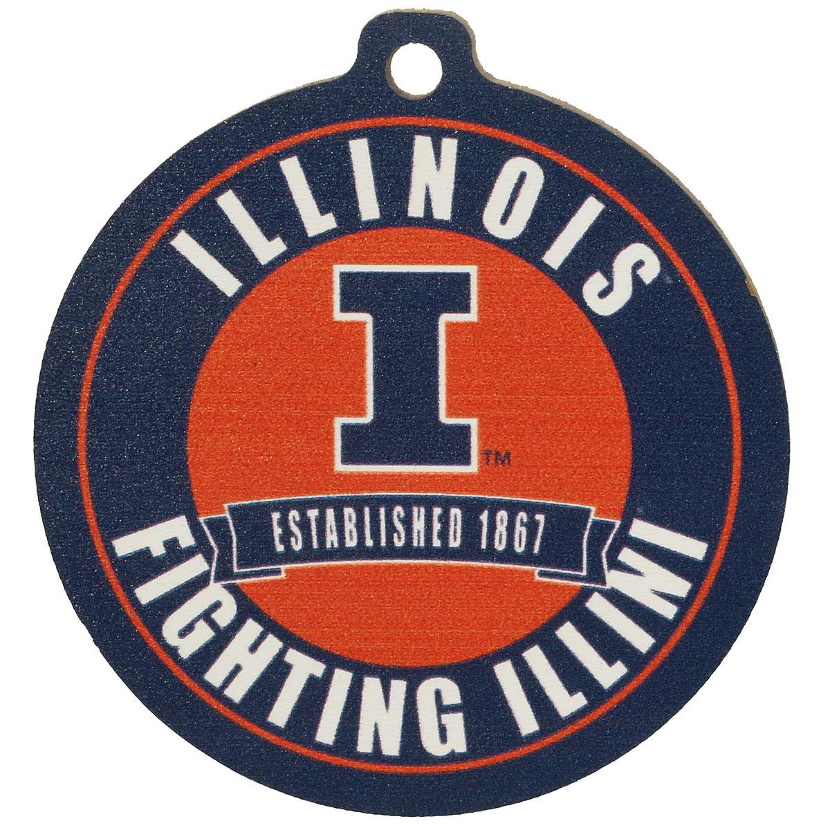 Illinois Fighting Illini Wood Orn
