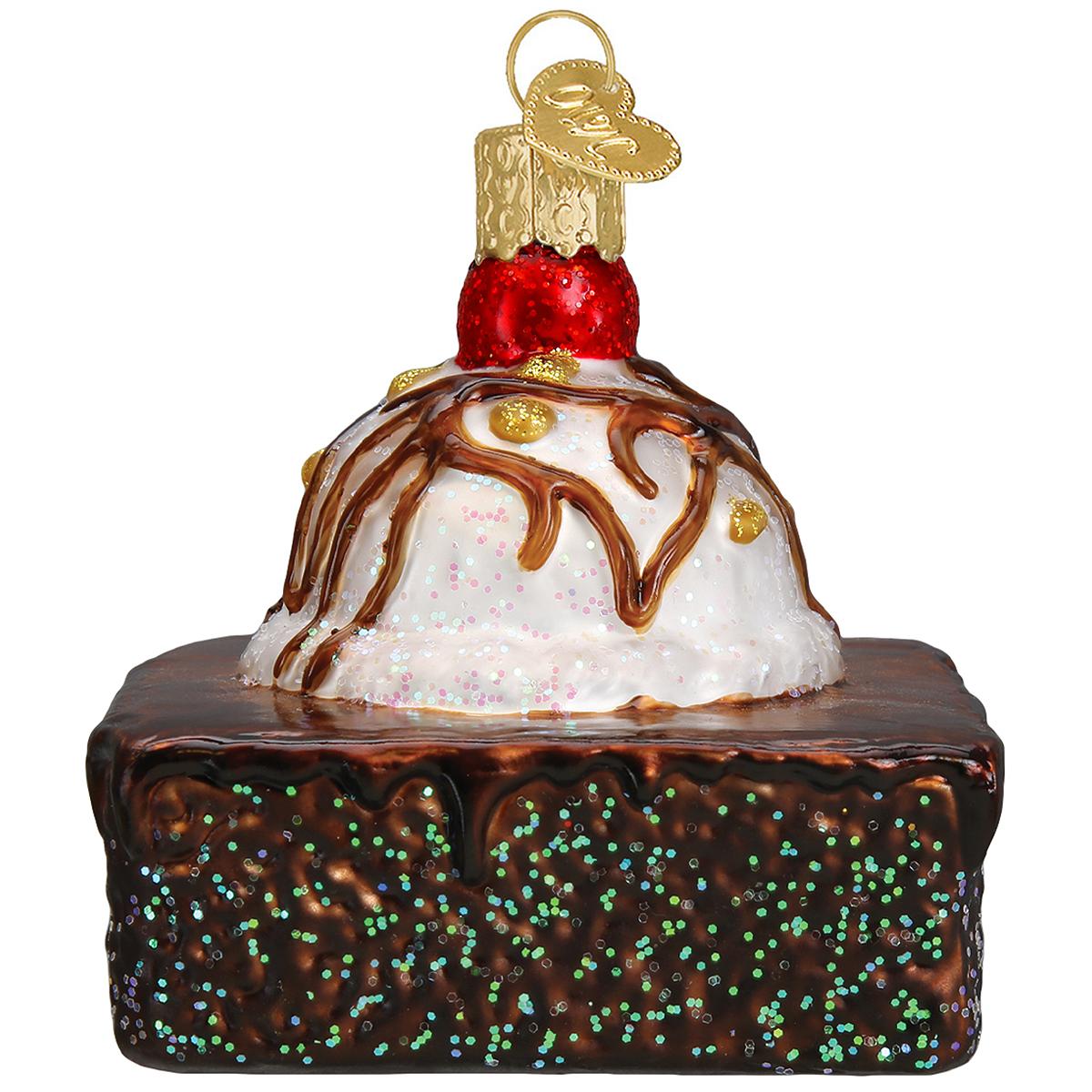 Brownie A La Mode Glass Ornament