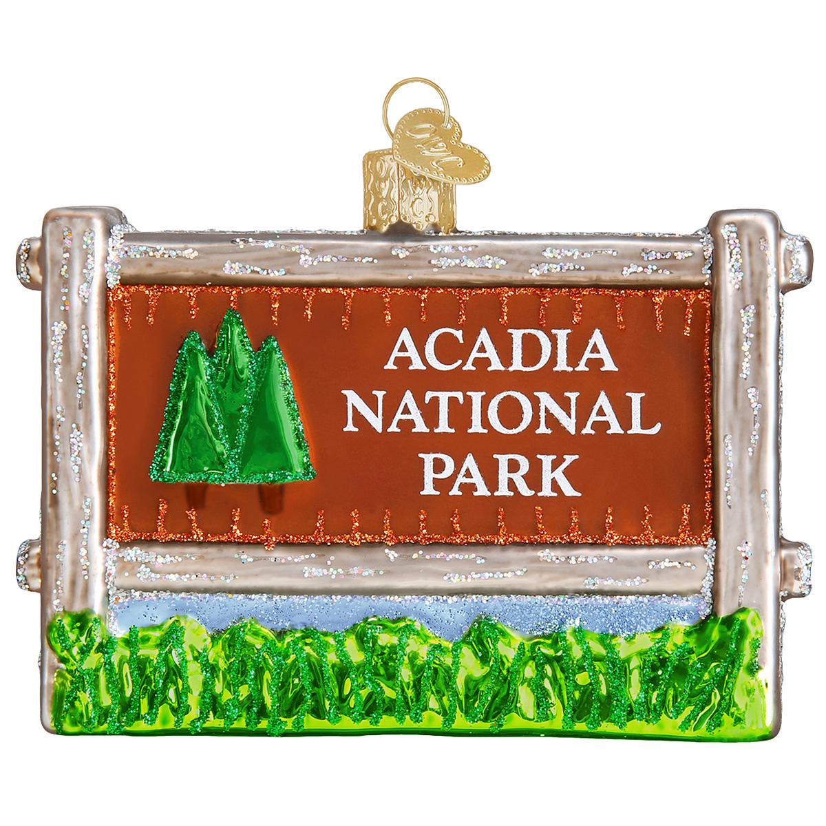 Acadia National Park Glass Ornament
