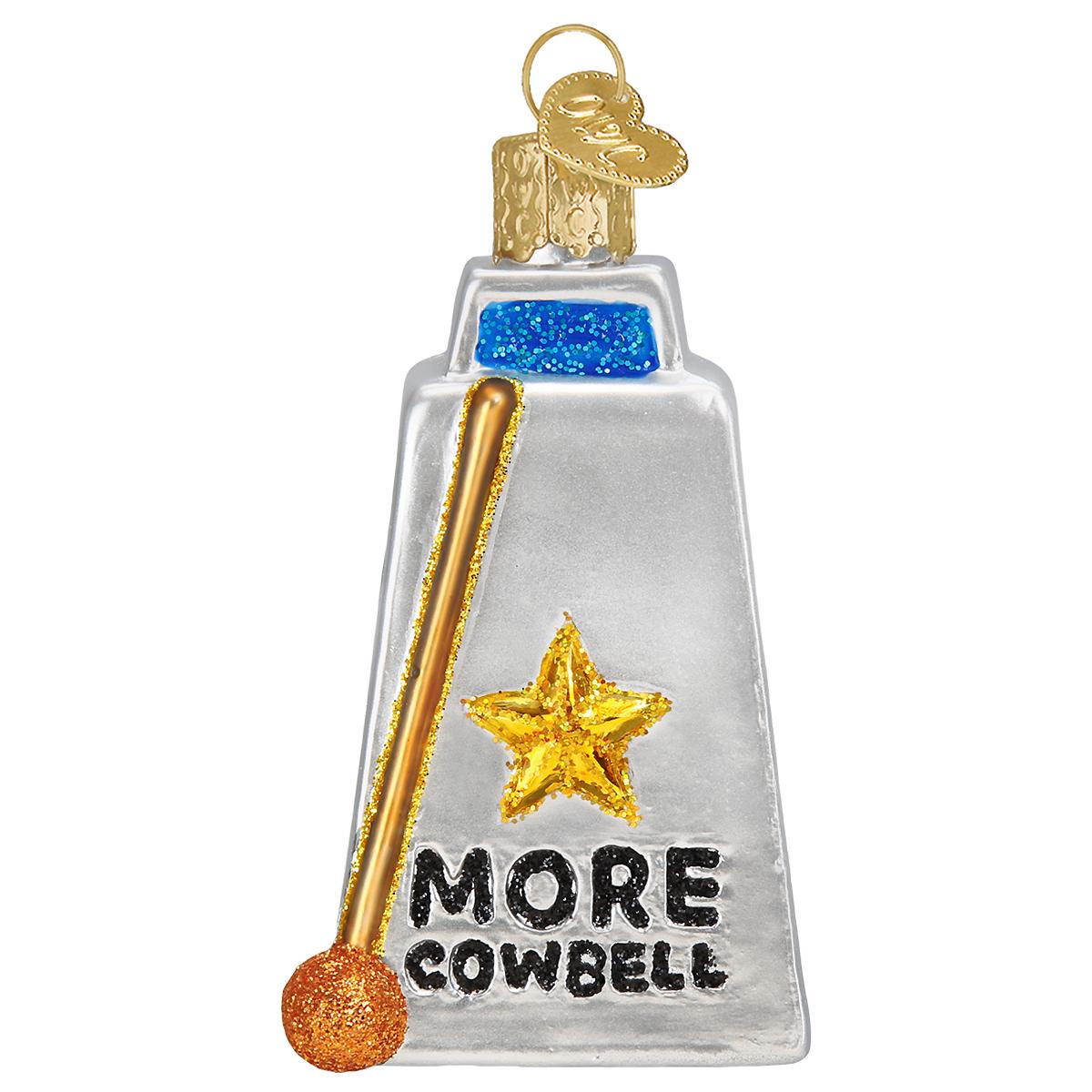 Cowbell Glass Ornament