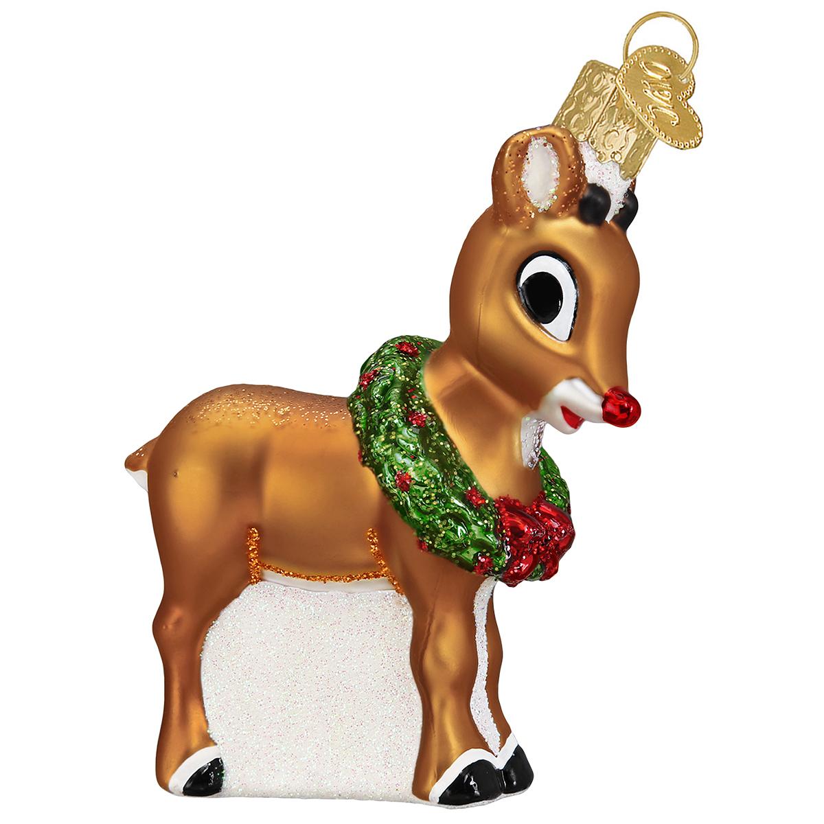 Rudolph The Red-Nosed Reindeer Glass Ornament