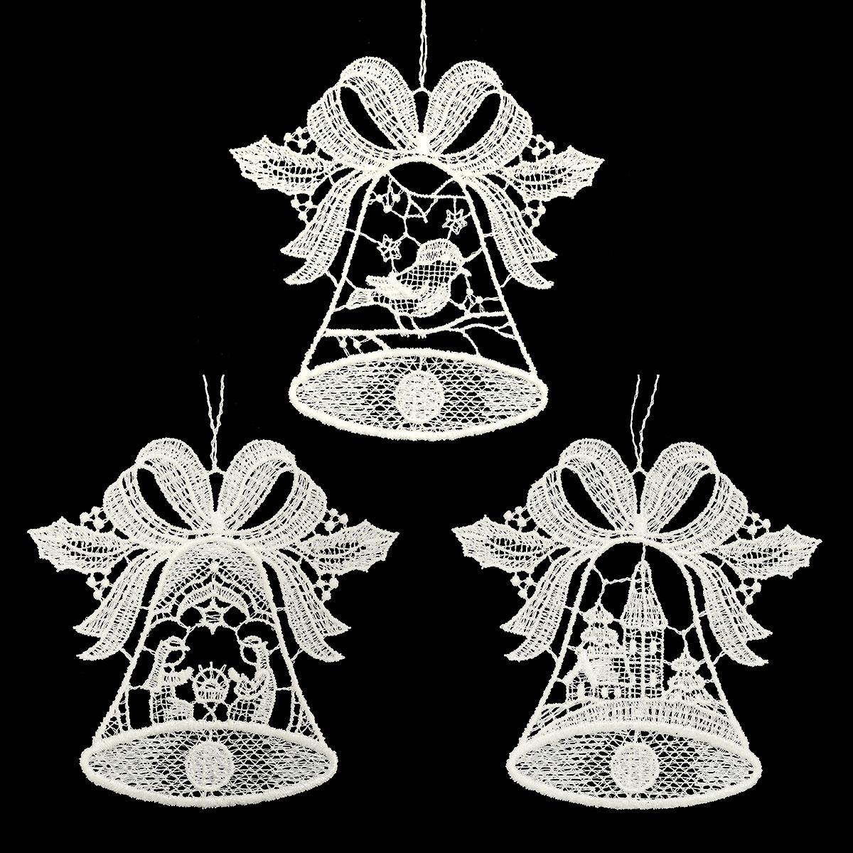 Holy Family Bell Lace Trio Ornament