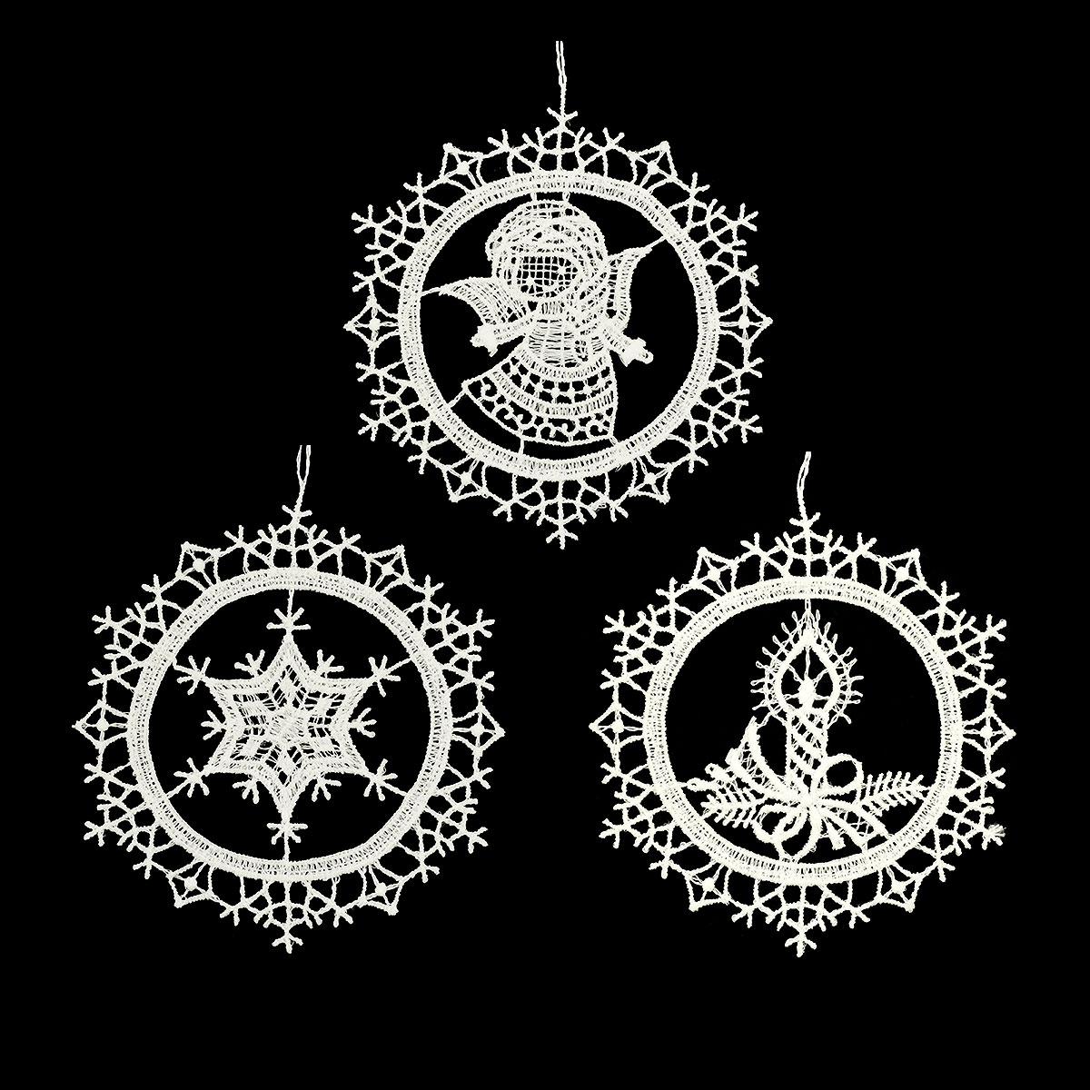 Religious Lace Ornament Set