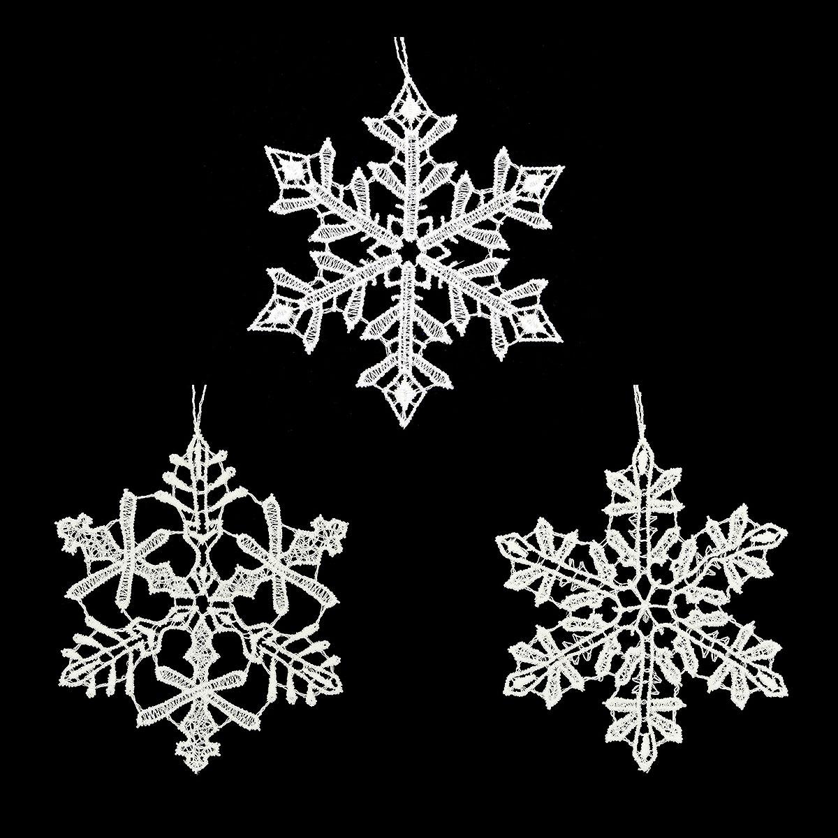 Snowflakes Lace Ornament Trio
