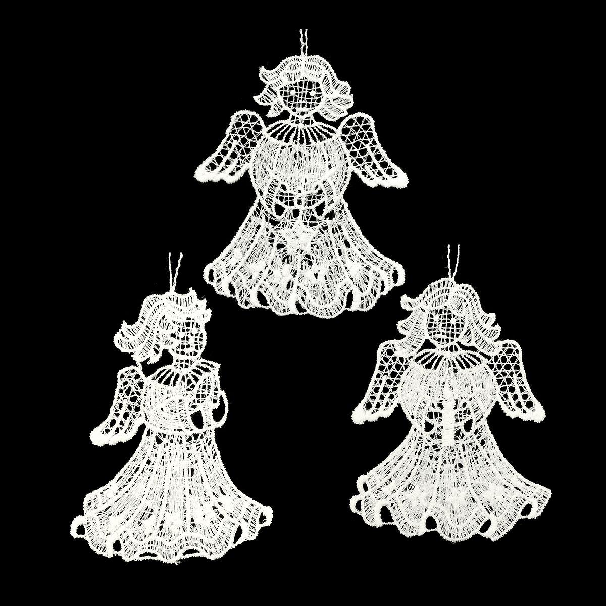 Angels Lace Ornament Trio