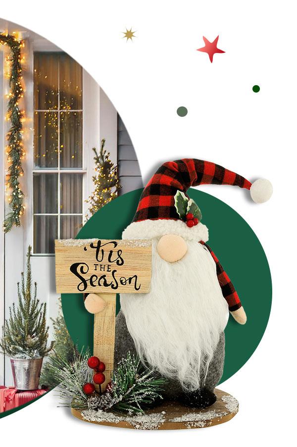 'Tis The Season Gnome, Buffalo Plaid