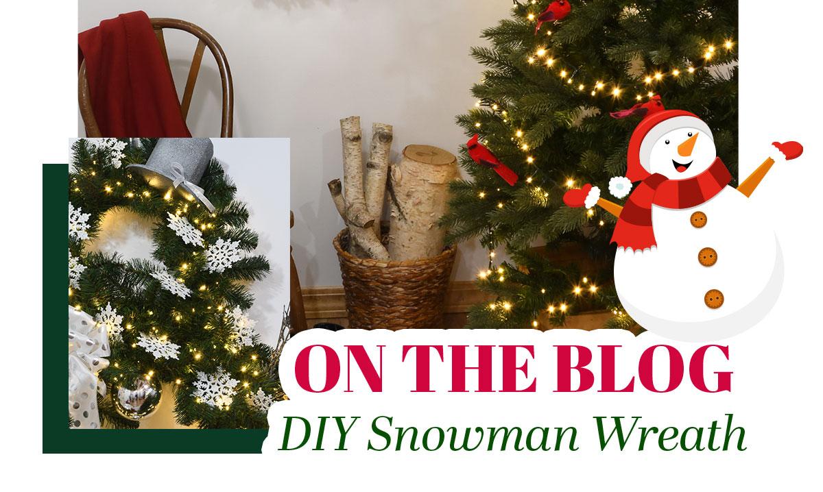 On The Blog | DIY Snowman Wreath + Puffed Corn Candy Recipe