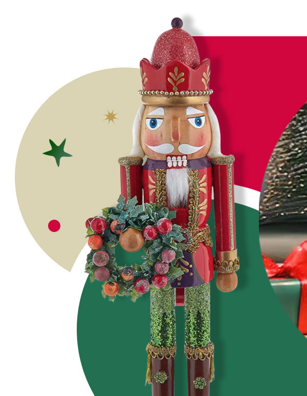 Wooden Sugar Frost Nutcracker 15 Inch