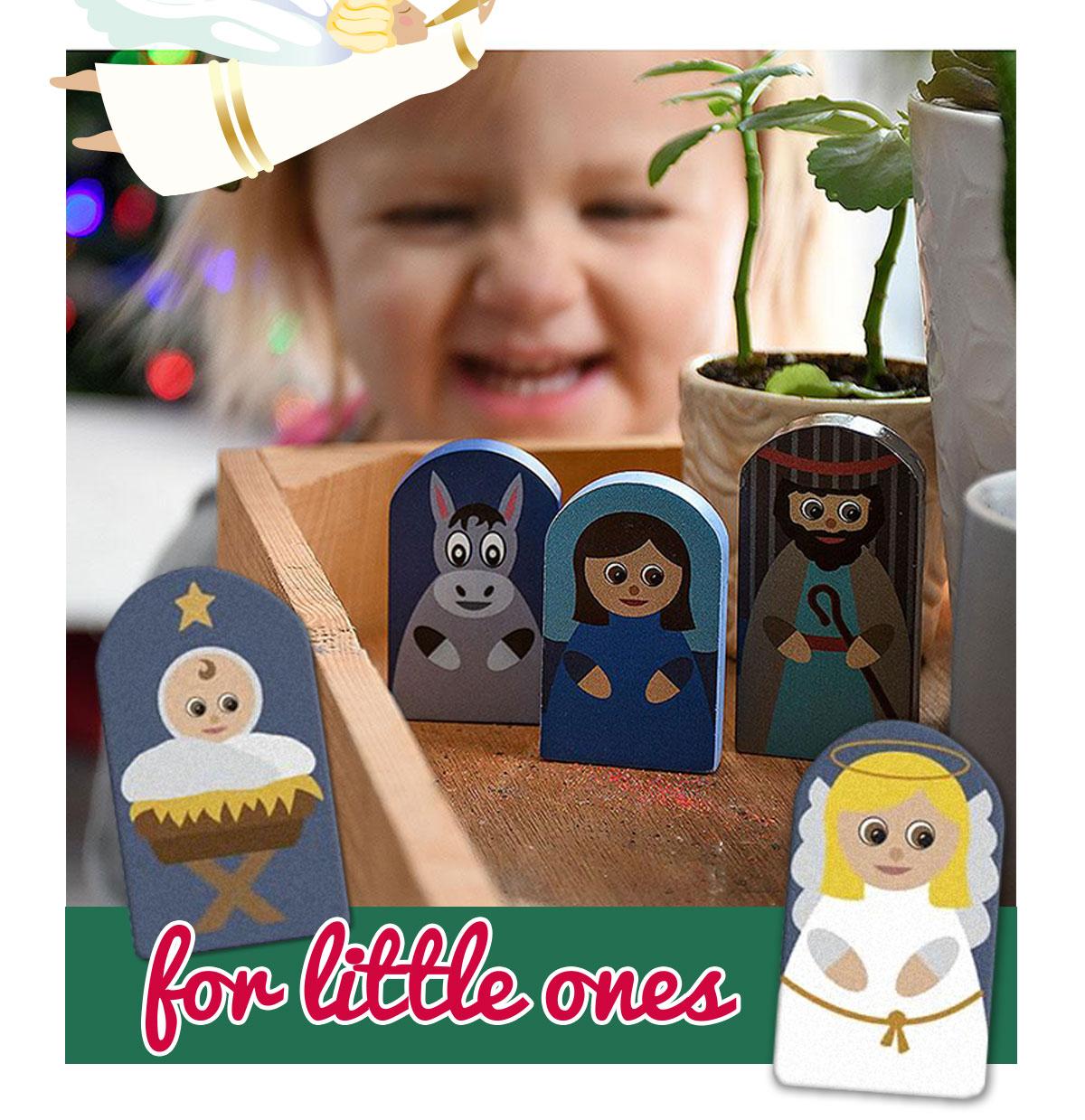 Young child enjoying the Nativity Story Wood Block Playset For Children | For little ones