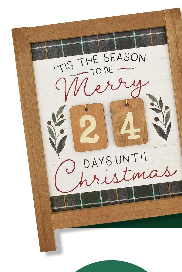 Merry Christmas Countdown Advent Calendar Easel