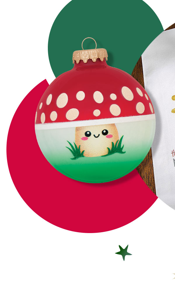 Mushroom 3 Inch Glass Ornament