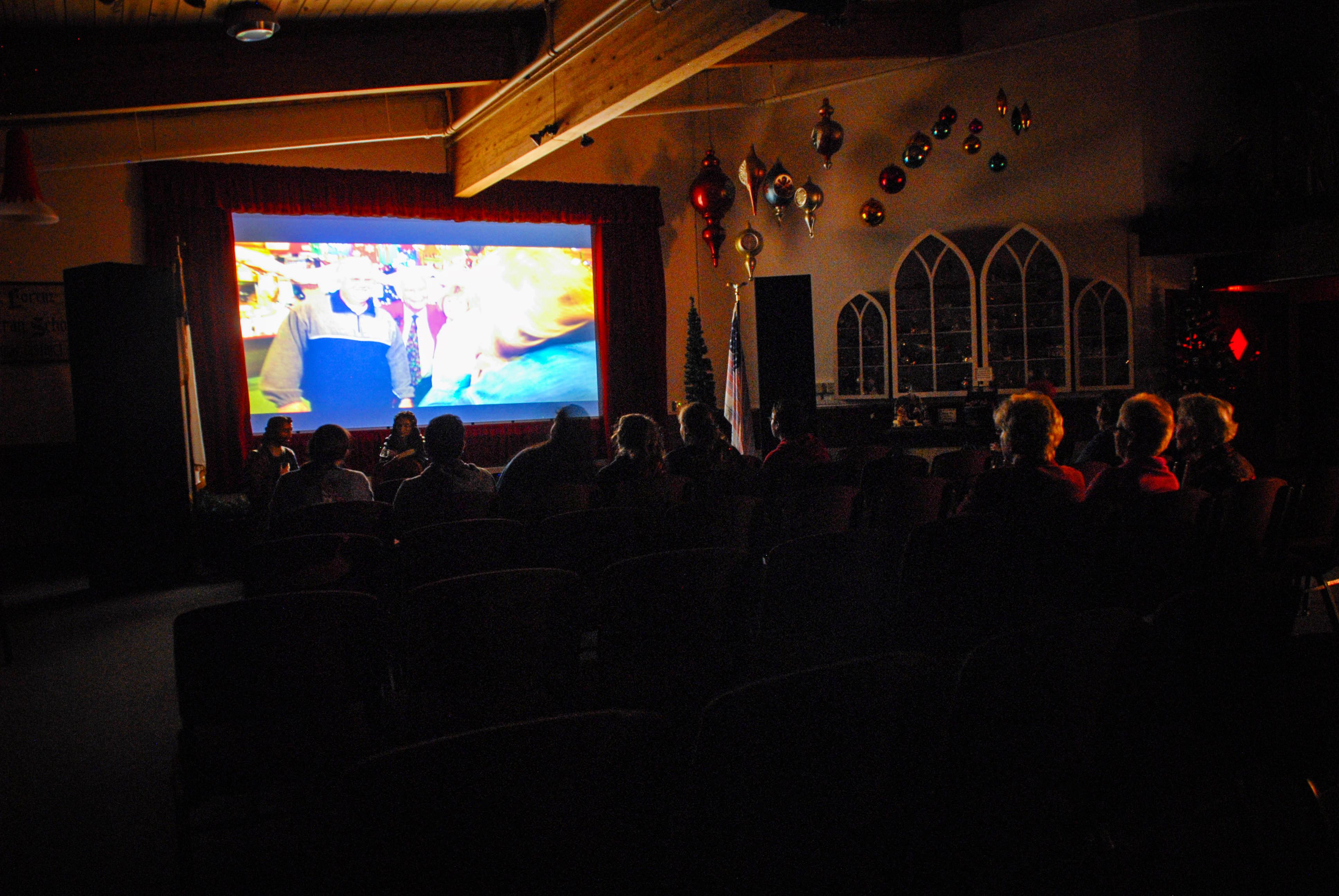 Bronner's Christmas Wonderland's Program Center shows movies daily.